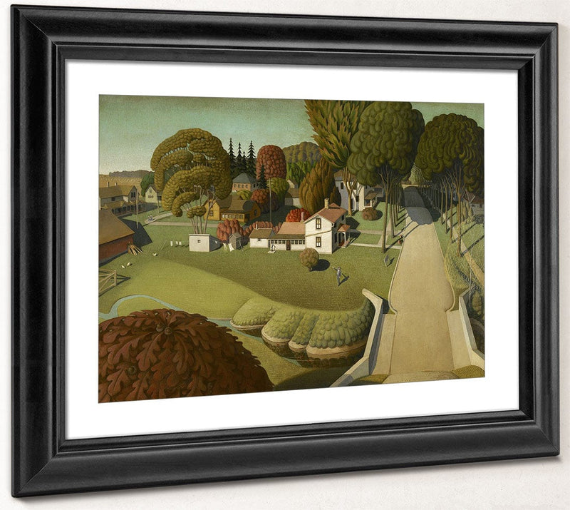 The Birthplace Of Herbert Hoover, West Branch, Iowa By Grant Wood Fine Art Print 2