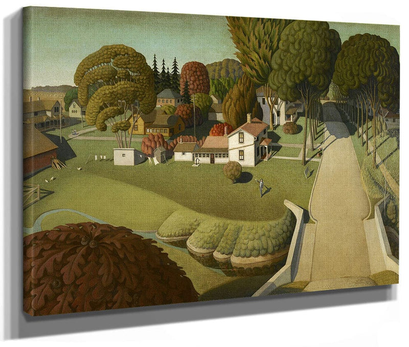 The Birthplace Of Herbert Hoover, West Branch, Iowa By Grant Wood Fine Art Print 2