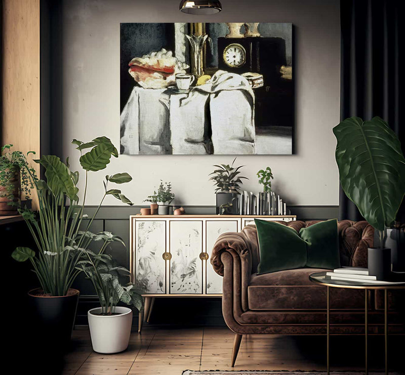 The Black Marble Clock By Paul Cezanne Fine Art Print 2