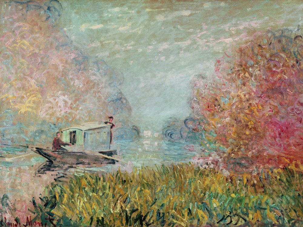 The Boat Studio On The Seine By Claude Monet Fine Art Print 2
