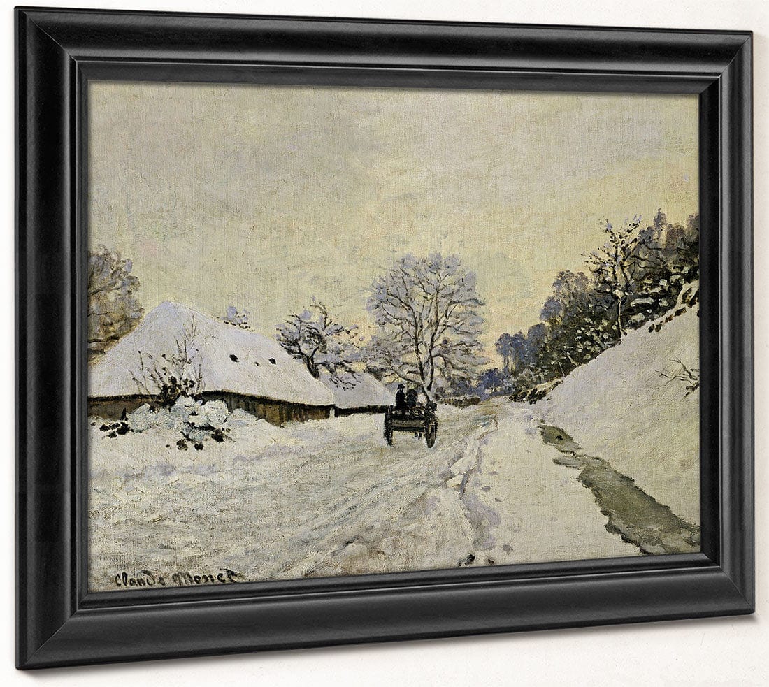 The Cart, Or Road Under Snow At Honfleur By Claude Monet Fine Art Print 2