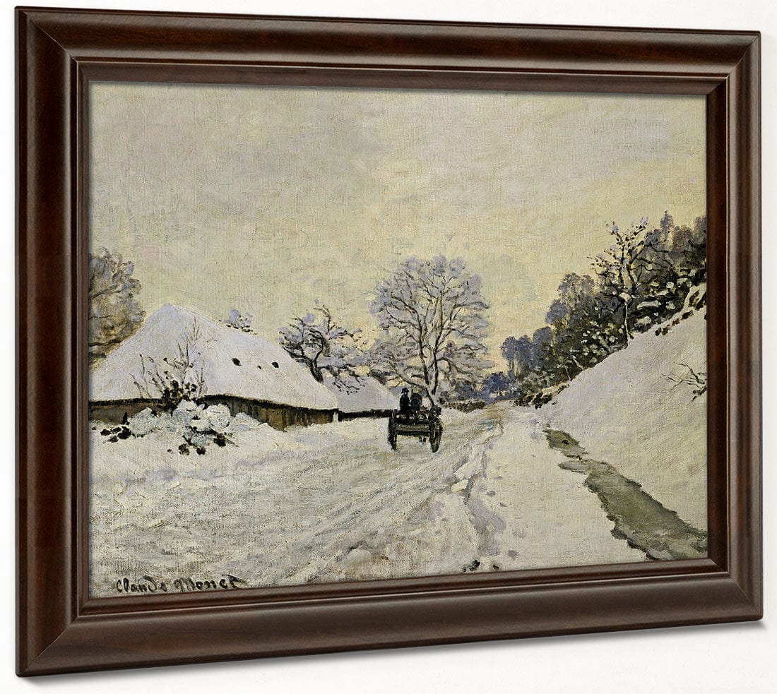 The Cart, Or Road Under Snow At Honfleur By Claude Monet Fine Art Print 2