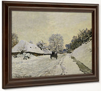 The Cart, Or Road Under Snow At Honfleur By Claude Monet Fine Art Print 2