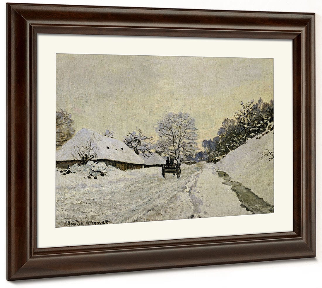 The Cart, Or Road Under Snow At Honfleur By Claude Monet Fine Art Print 2