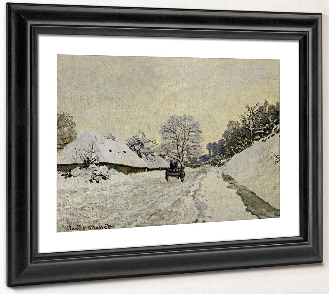 The Cart, Or Road Under Snow At Honfleur By Claude Monet Fine Art Print 2