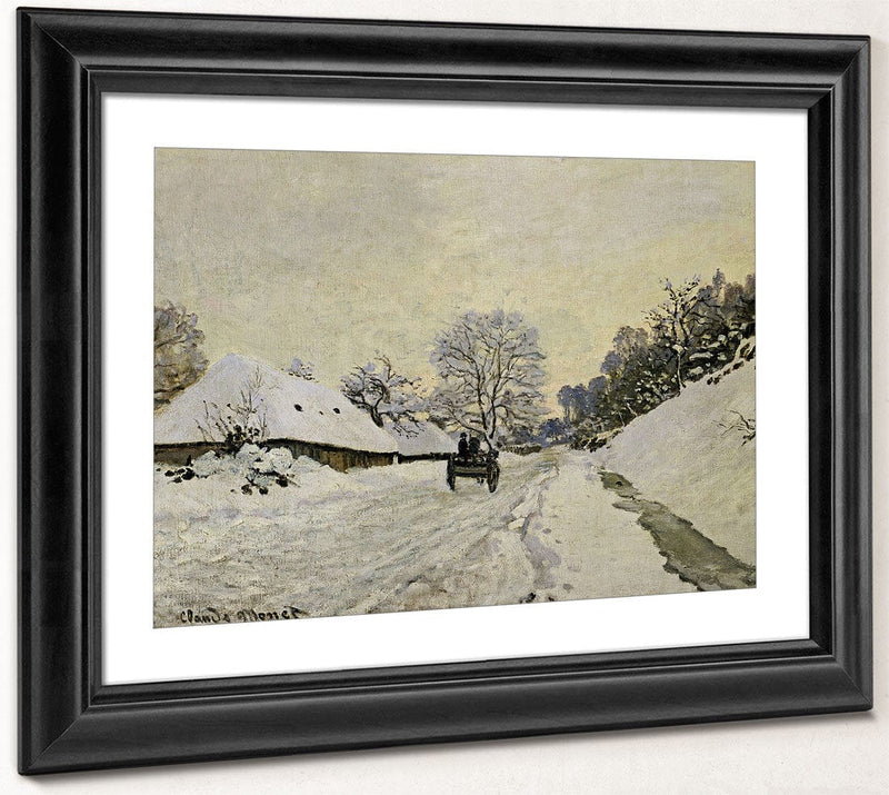 The Cart, Or Road Under Snow At Honfleur By Claude Monet Fine Art Print 2