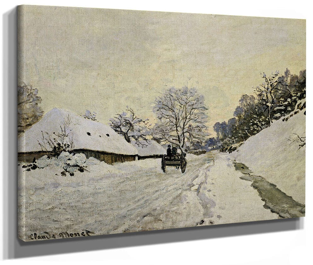 The Cart, Or Road Under Snow At Honfleur By Claude Monet Fine Art Print 2