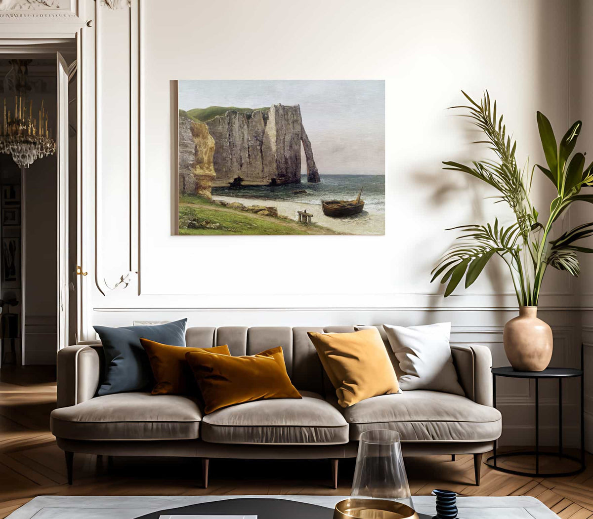 The Cliffs At Etretat By Jean Desire Gustave Courbet Fine Art Print 2