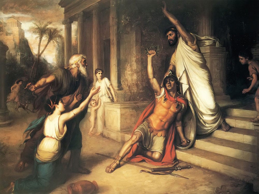 The Death Of Cocles By John Waterhouse Fine Art Print 2