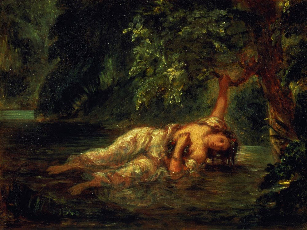 The Death Of Ophelia By Ferdinand Victor Eugene Delacroix Fine Art Print 2