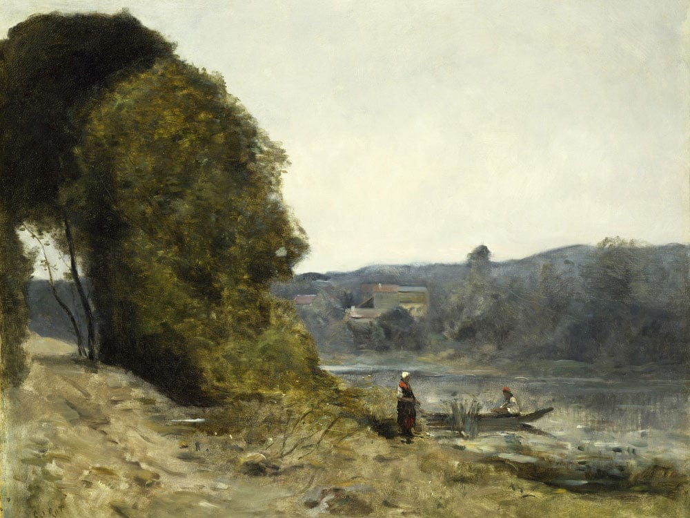 The Departure Of The Boatman By Jean Baptiste Camille Corot Fine Art Print 2
