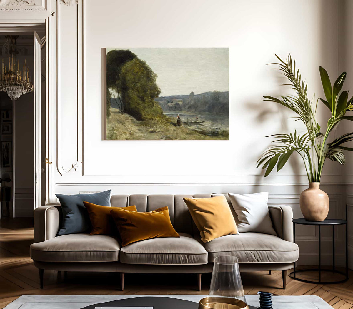 The Departure Of The Boatman By Jean Baptiste Camille Corot Fine Art Print 2