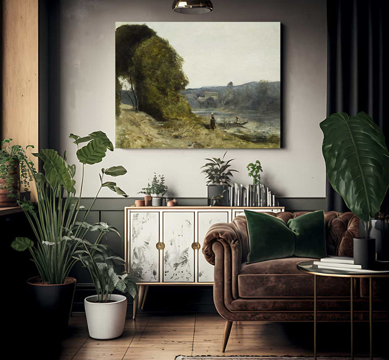 The Departure Of The Boatman By Jean Baptiste Camille Corot Fine Art Print 2