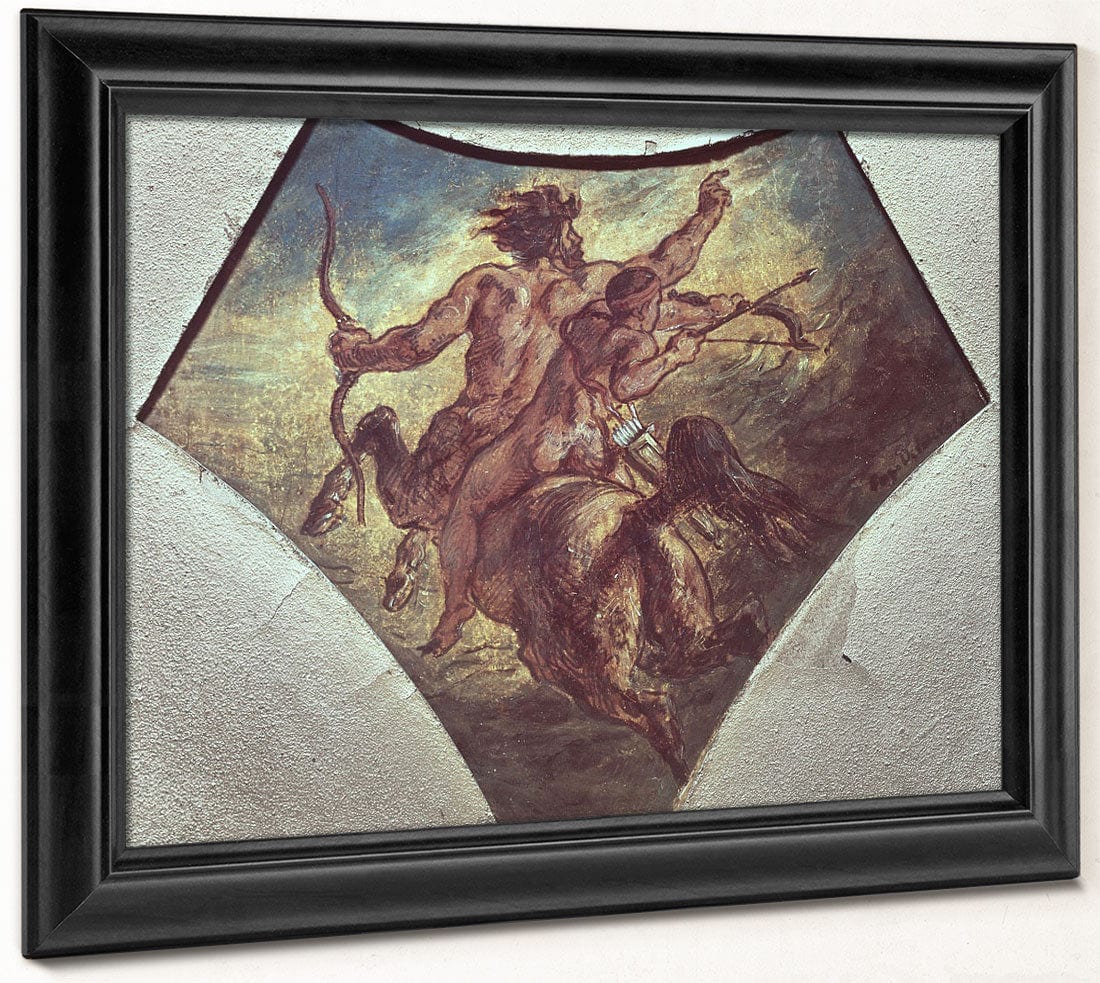 The Education Of Achilles (Replica Of The First Sketch Made For One Of The Four Pendentives In The Coupole De La Poesie In The Chamber Of Deputies By Ferdinand Victor Eugene Delacroix Fine Art Print 2