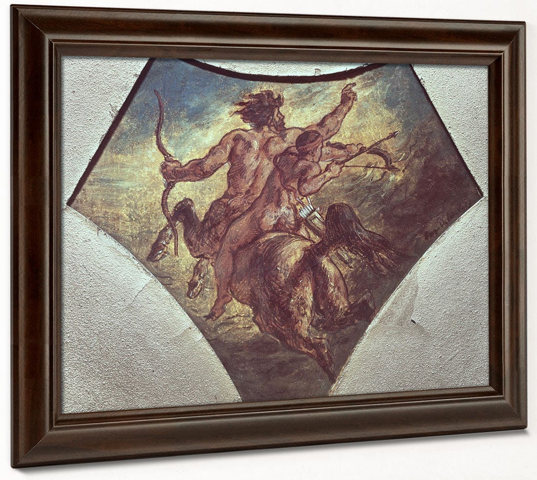 The Education Of Achilles (Replica Of The First Sketch Made For One Of The Four Pendentives In The Coupole De La Poesie In The Chamber Of Deputies By Ferdinand Victor Eugene Delacroix Fine Art Print 2