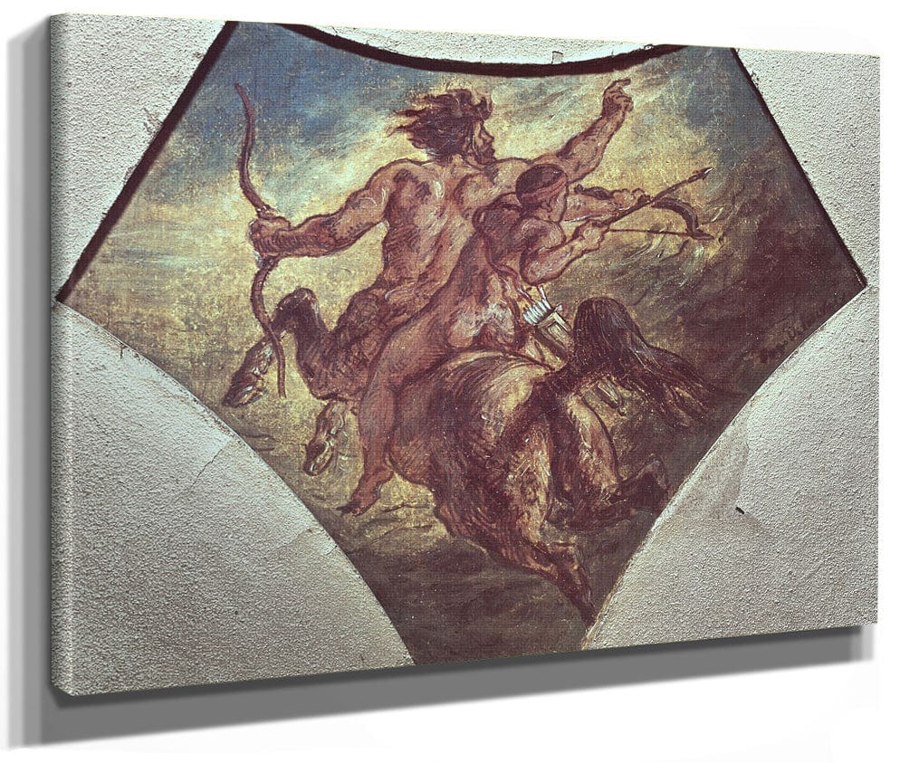 The Education Of Achilles (Replica Of The First Sketch Made For One Of The Four Pendentives In The Coupole De La Poesie In The Chamber Of Deputies By Ferdinand Victor Eugene Delacroix Fine Art Print 2