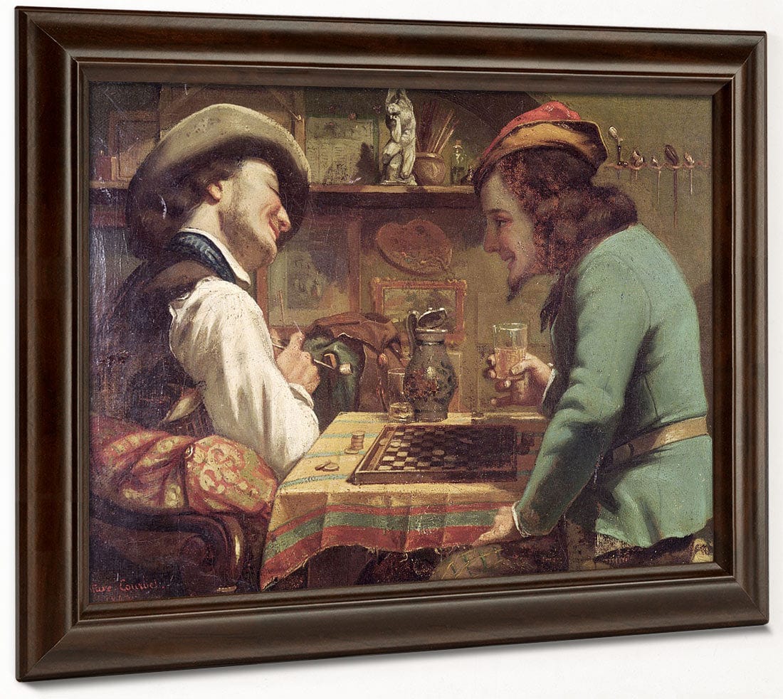 The Game Of Draughts By Jean Desire Gustave Courbet Fine Art Print 2