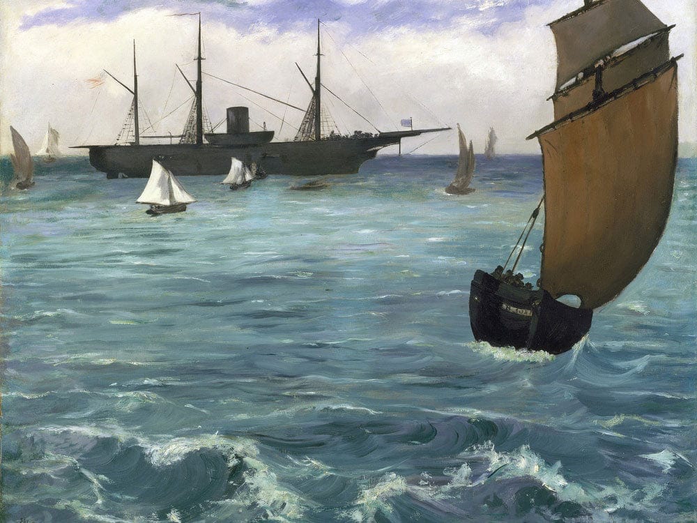The 'Kearsarge' At Boulogne By Edouard Manet Fine Art Print 2