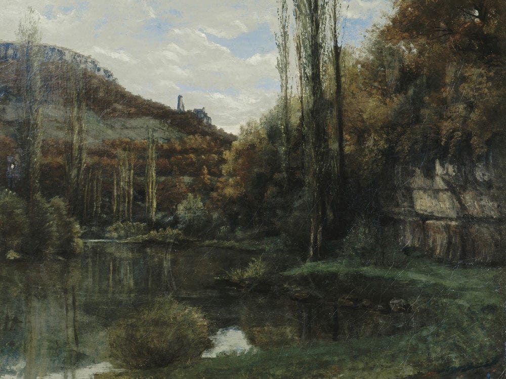 The Mirror On The River Loue At Scey En Varais, Near Ornans By Jean Desire Gustave Courbet Fine Art Print 2