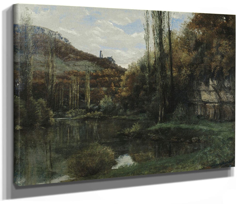 The Mirror On The River Loue At Scey En Varais, Near Ornans By Jean Desire Gustave Courbet Fine Art Print 2