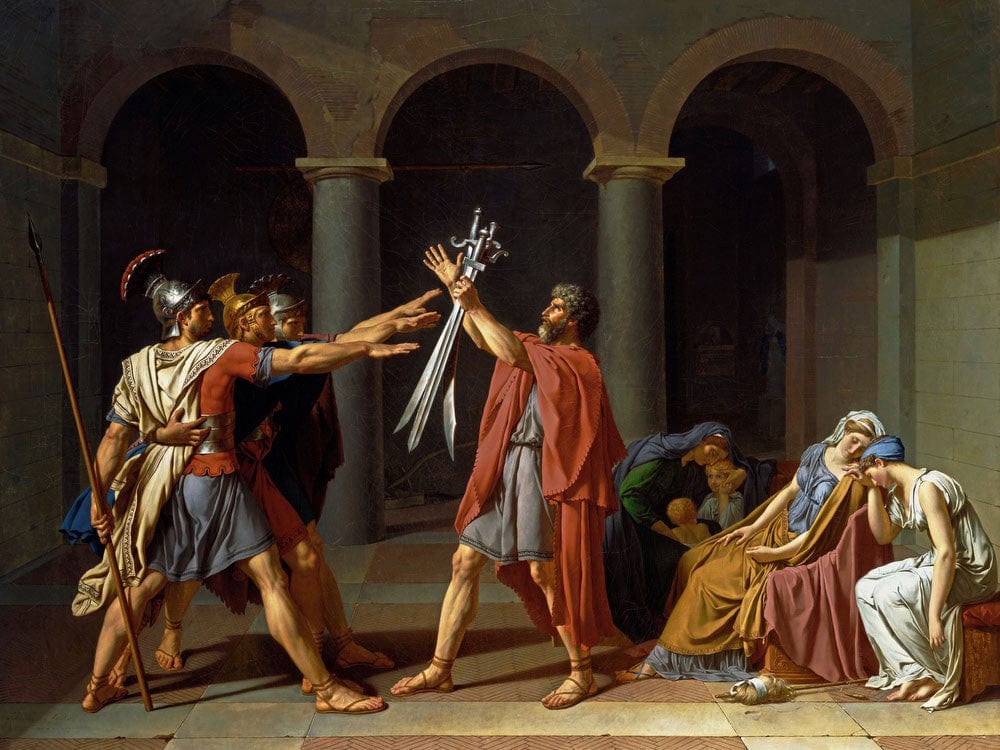 The Oath Of The Horatii By Jacques Louis David Fine Art Print 2
