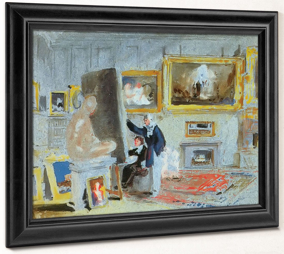 The Old Library With Two Men Discussing A Picture By Jwm Turner Fine Art Print 2