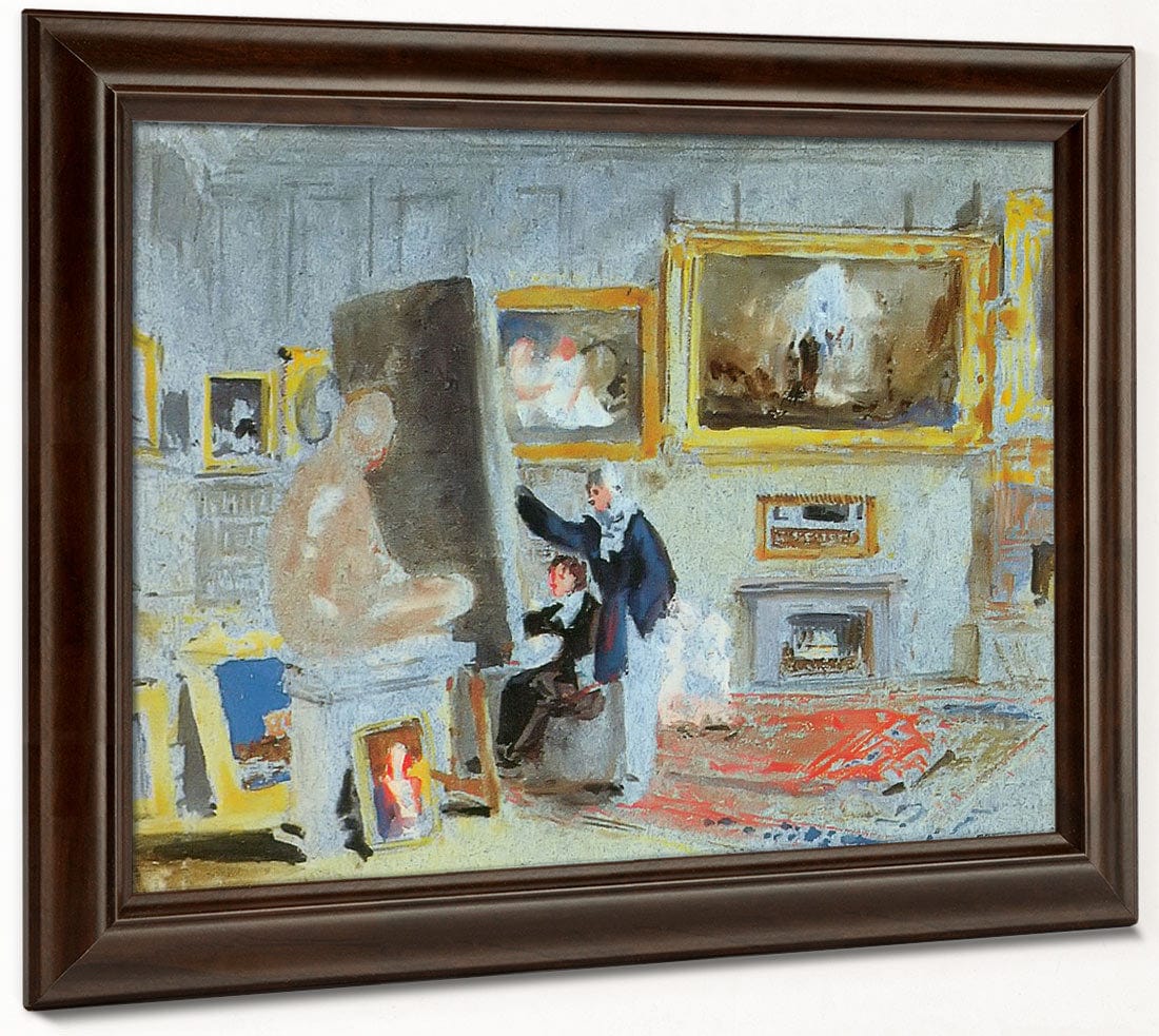 The Old Library With Two Men Discussing A Picture By Jwm Turner Fine Art Print 2