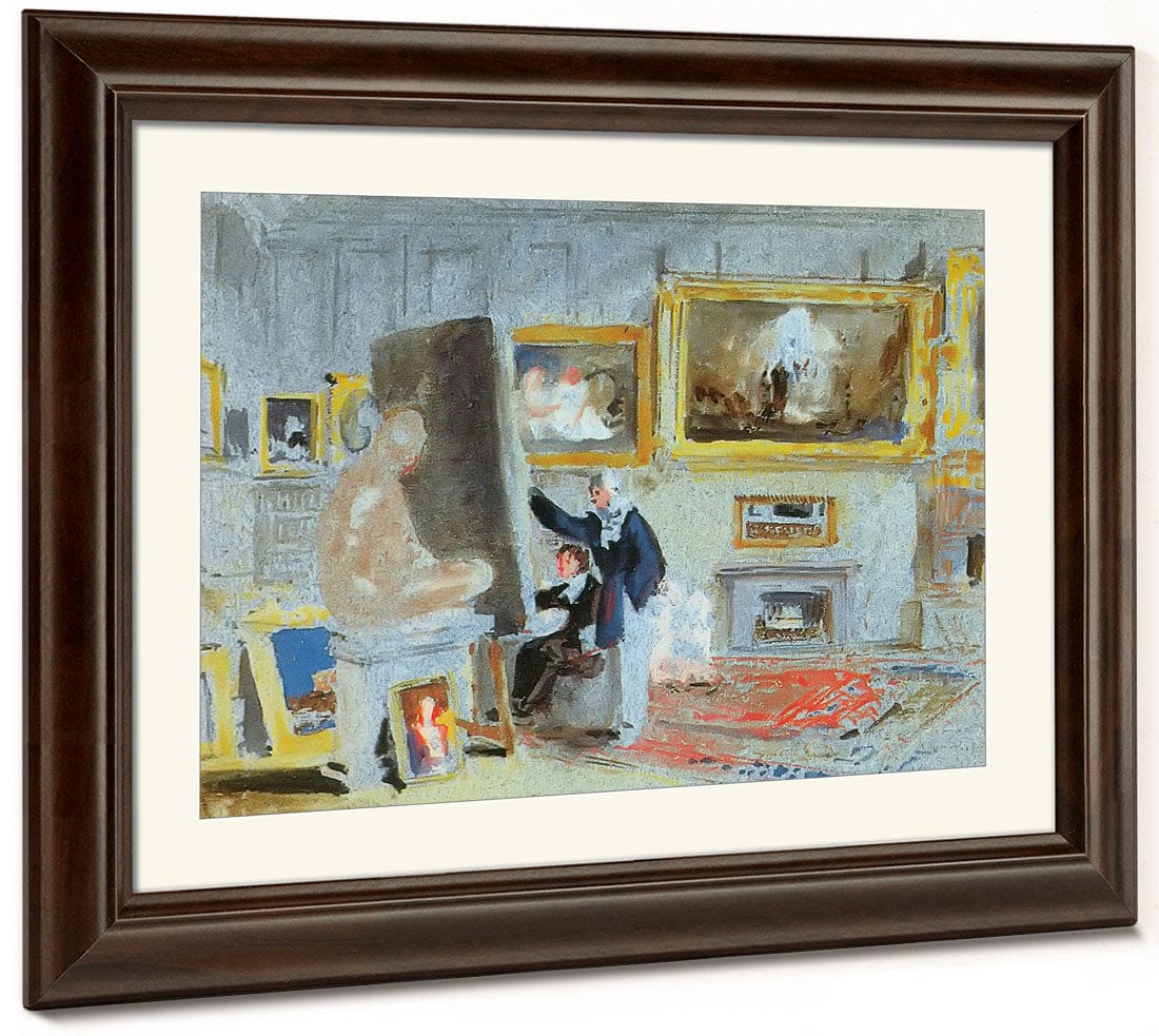 The Old Library With Two Men Discussing A Picture By Jwm Turner Fine Art Print 2