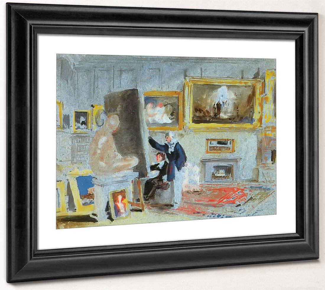 The Old Library With Two Men Discussing A Picture By Jwm Turner Fine Art Print 2