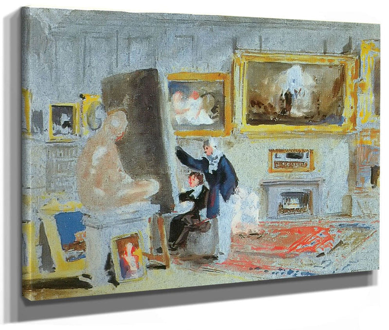 The Old Library With Two Men Discussing A Picture By Jwm Turner Fine Art Print 2