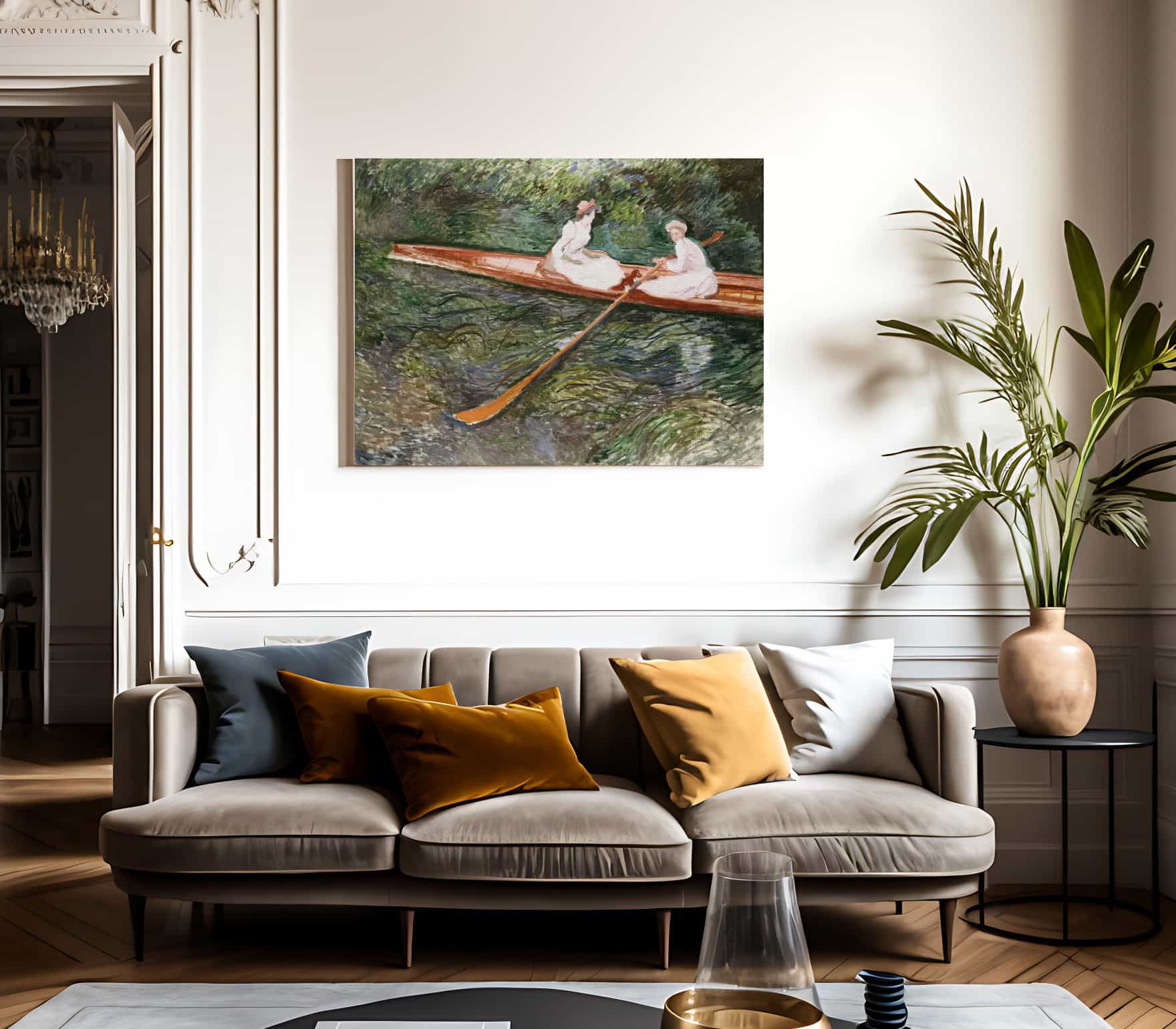 The Pink Rowing Boat By Claude Monet Fine Art Print 2