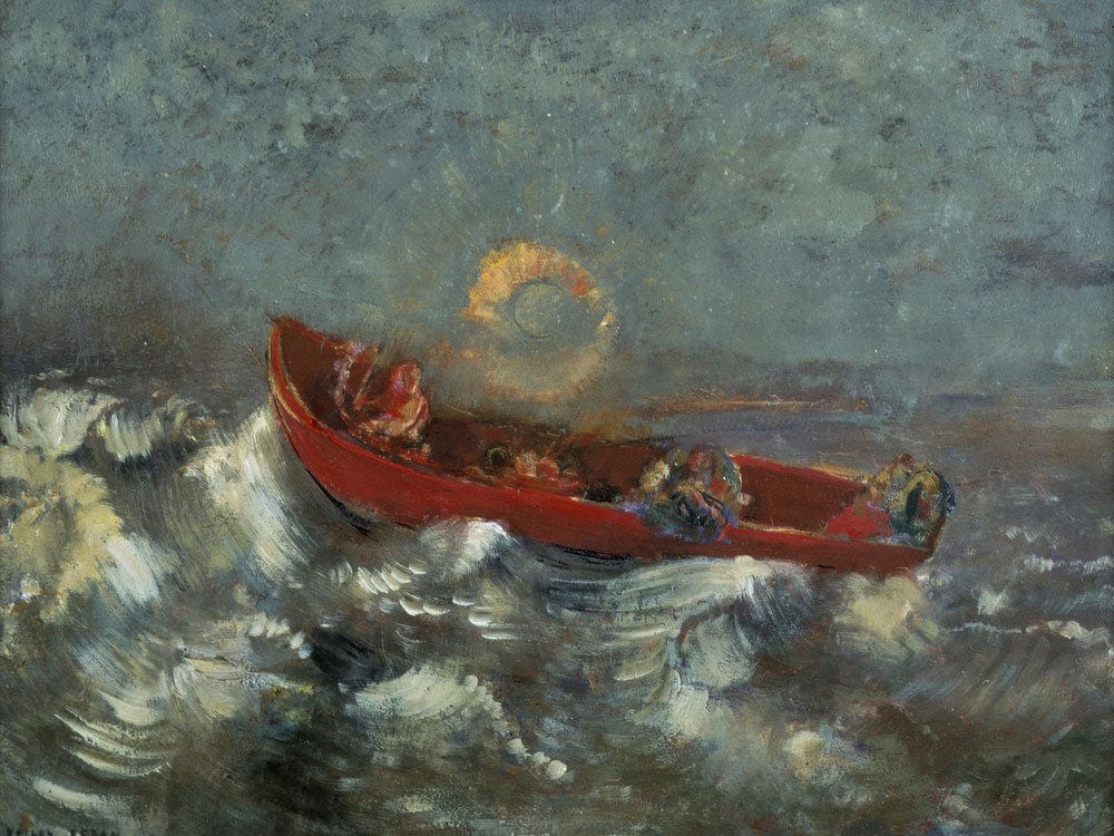 The Red Barque By Odilon Redon Fine Art Print 2