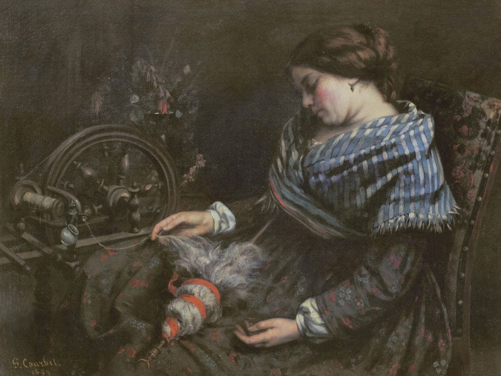 The Sleeping Embroiderer By Jean Desire Gustave Courbet Fine Art Print 2