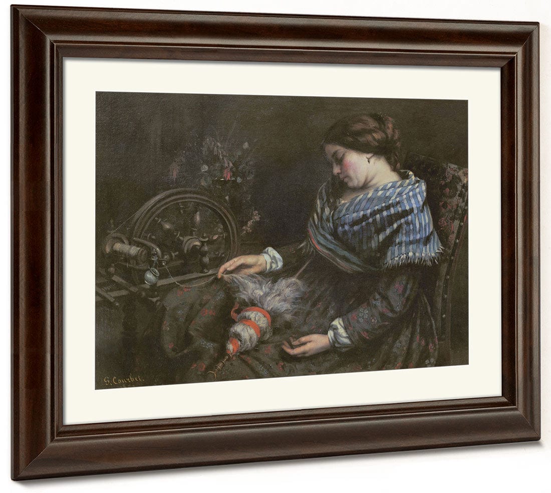 The Sleeping Embroiderer By Jean Desire Gustave Courbet Fine Art Print 2