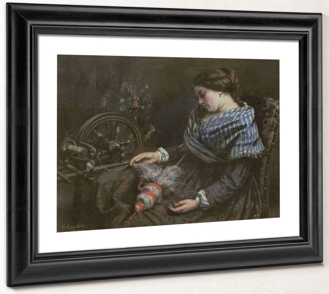 The Sleeping Embroiderer By Jean Desire Gustave Courbet Fine Art Print 2