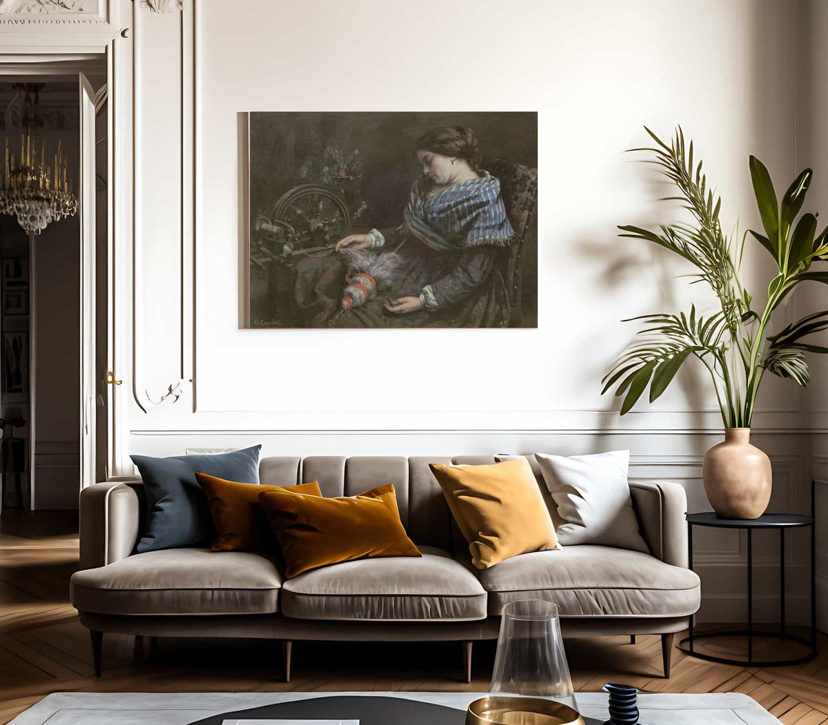 The Sleeping Embroiderer By Jean Desire Gustave Courbet Fine Art Print 2
