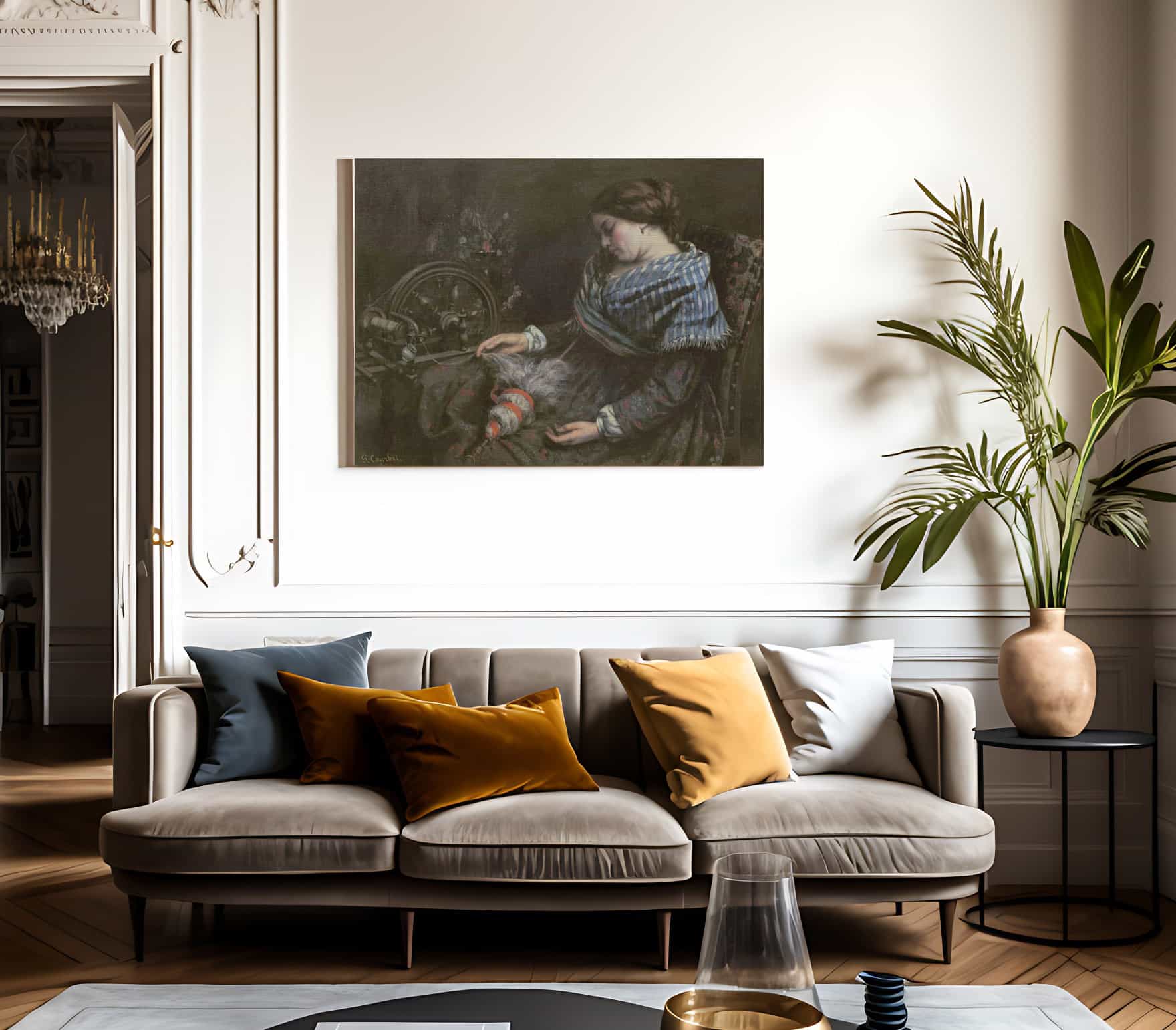 The Sleeping Embroiderer By Jean Desire Gustave Courbet Fine Art Print 2