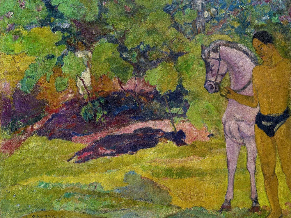 The Vanilla Grove, Man And Horse By Paul Gauguin Fine Art Print 2