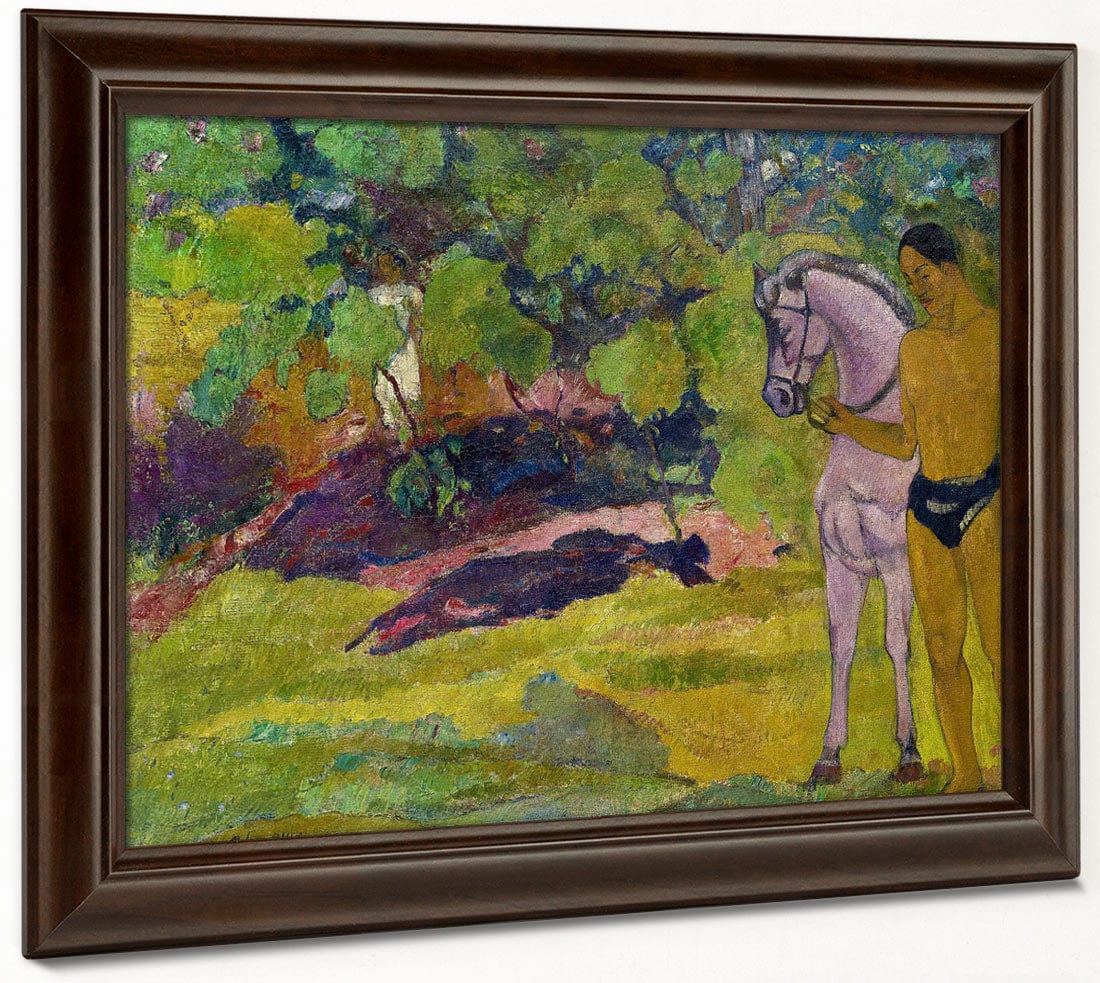 The Vanilla Grove, Man And Horse By Paul Gauguin Fine Art Print 2