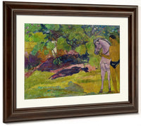 The Vanilla Grove, Man And Horse By Paul Gauguin Fine Art Print 2