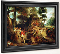 The Wild Boar Hunt, After A Painting By Rubens By Ferdinand Victor Eugene Delacroix Fine Art Print 2