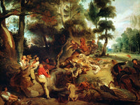 The Wild Boar Hunt, After A Painting By Rubens By Ferdinand Victor Eugene Delacroix Fine Art Print 2