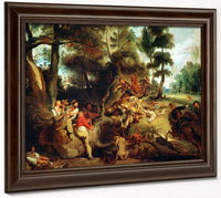 The Wild Boar Hunt, After A Painting By Rubens By Ferdinand Victor Eugene Delacroix Fine Art Print 2