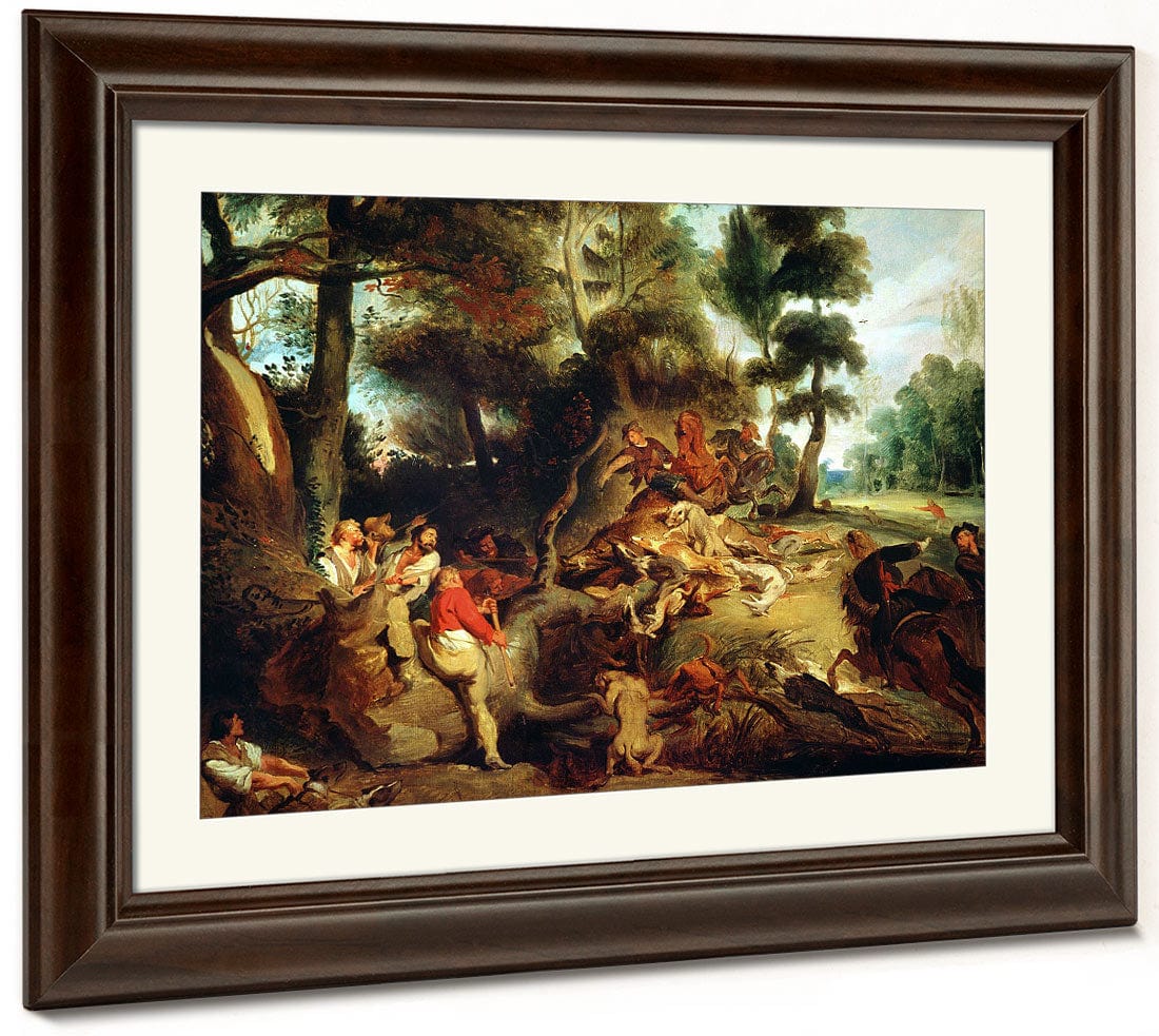 The Wild Boar Hunt, After A Painting By Rubens By Ferdinand Victor Eugene Delacroix Fine Art Print 2