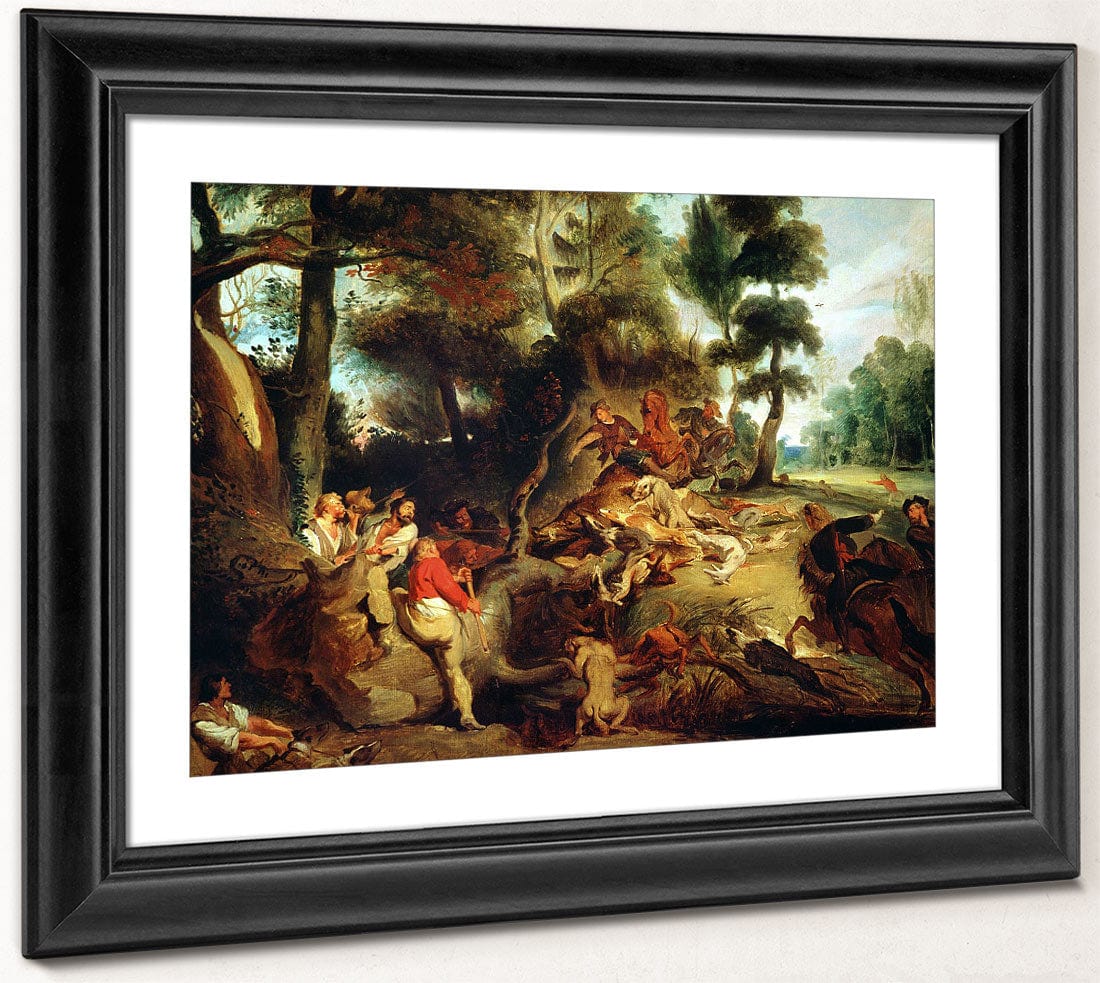 The Wild Boar Hunt, After A Painting By Rubens By Ferdinand Victor Eugene Delacroix Fine Art Print 2