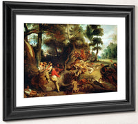 The Wild Boar Hunt, After A Painting By Rubens By Ferdinand Victor Eugene Delacroix Fine Art Print 2