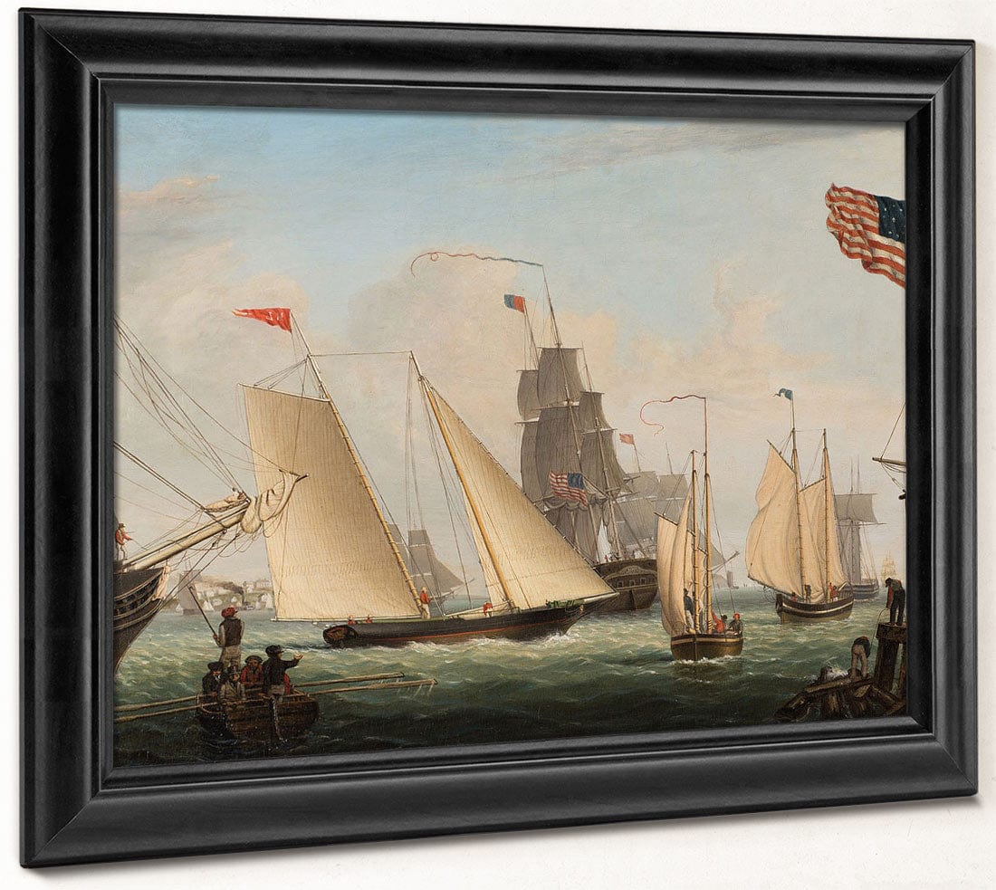 The Yacht Northern Light In Boston Harbor By Fitz Henry Lane Fine Art Print 2
