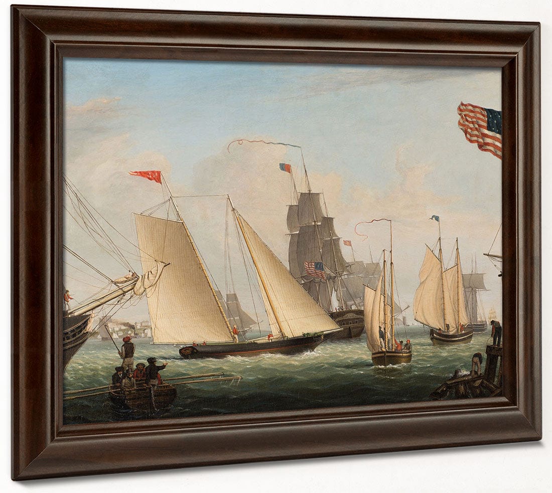 The Yacht Northern Light In Boston Harbor By Fitz Henry Lane Fine Art Print 2