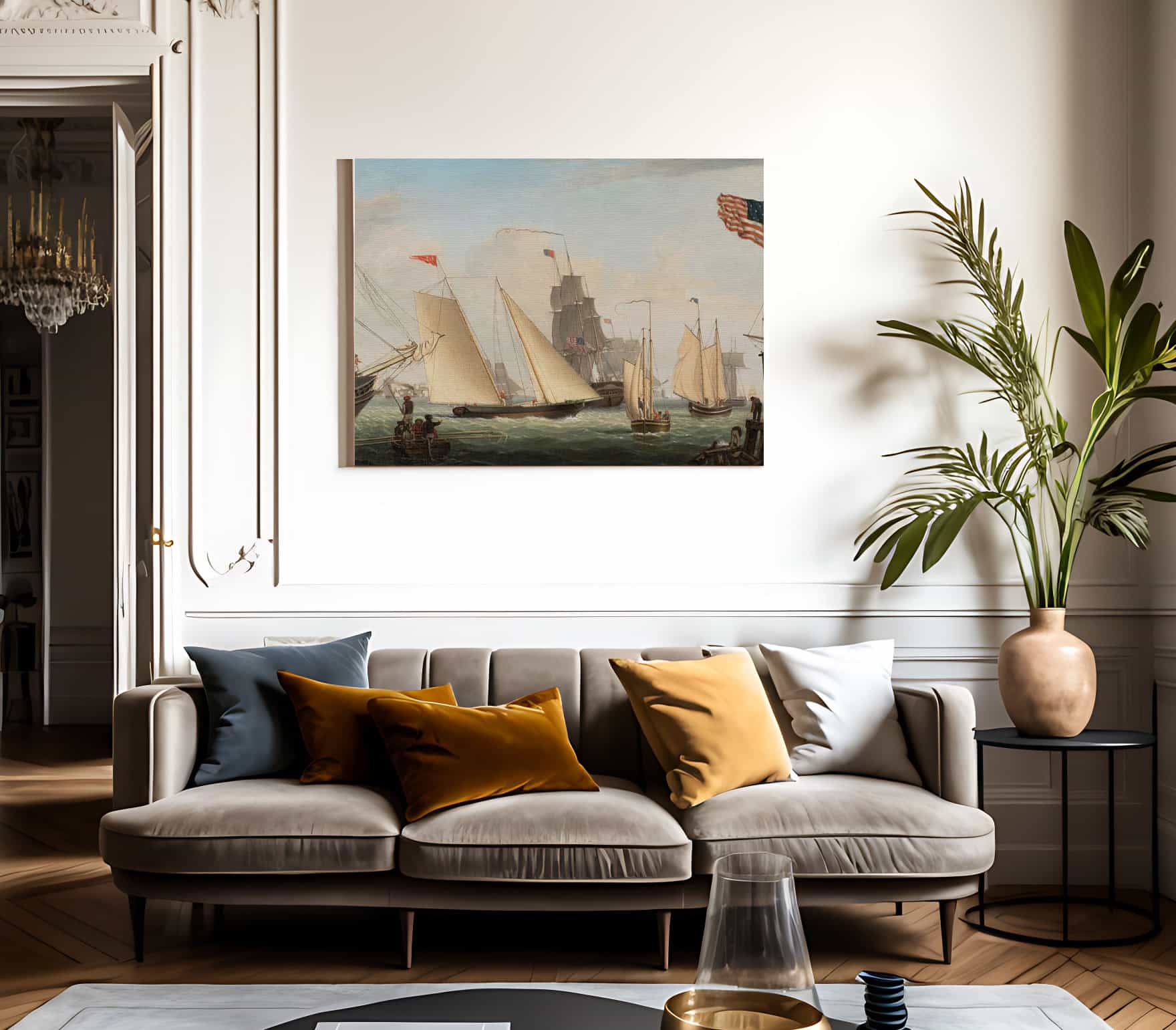 The Yacht Northern Light In Boston Harbor By Fitz Henry Lane Fine Art Print 2