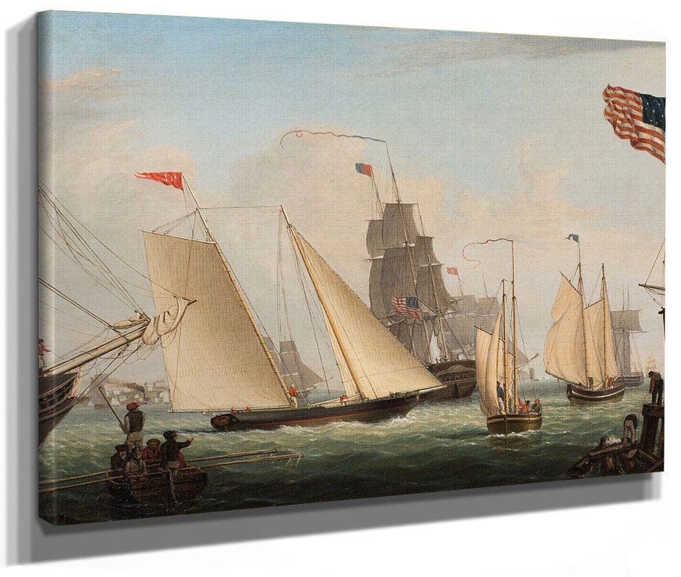 The Yacht Northern Light In Boston Harbor By Fitz Henry Lane Fine Art Print 2